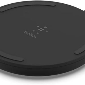 Belkin Quick Charge Wireless Charging Pad - 10W Qi-Certified Charger Pad for Apple iPhone, Samsung Galaxy, Pixel, Airpods Pro & More, Charge While Listening to Music, Streaming Videos - Black (No PSU)