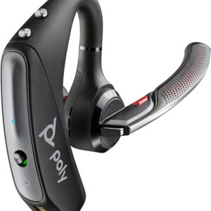 Poly Voyager 5200 Wireless Headset (Plantronics) - Single-Ear Bluetooth Headset w/Noise-Canceling Mic - Ergonomic Design - Voice Controls - Lightweight - Connect to Mobile/Tablet via Bluetooth