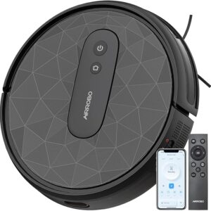 AIRROBO P20 Robot Vacuum Cleaner with 2800 Pa Suction, Ideal for Pet Hair, Hard Floors, Low Pile Carpets, Self-charging Robotic vacuums, 120 Mins Runtime, App Control, Quiet.